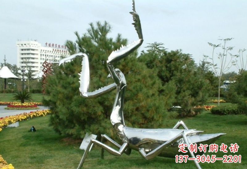 廊坊不锈钢螳螂雕塑艺术的精美结晶