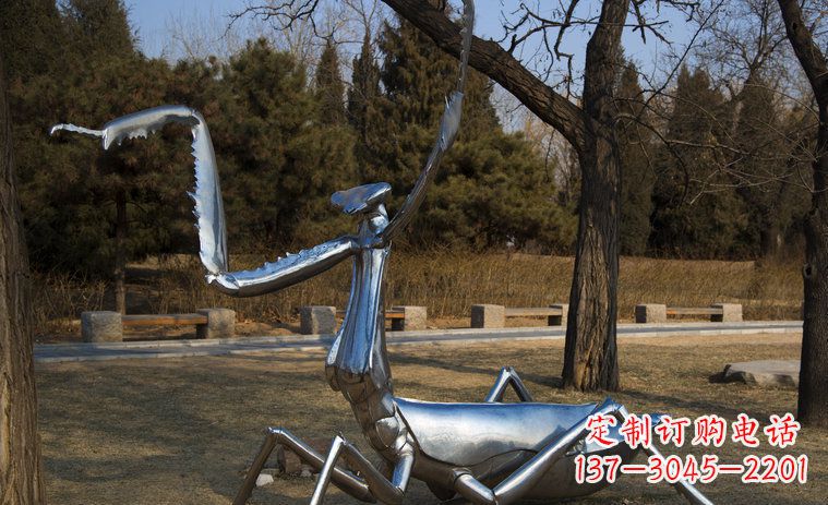 廊坊不锈钢螳螂园林景观雕塑创意缔造美景
