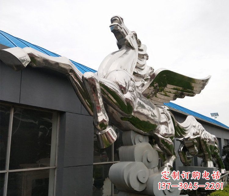 廊坊不锈钢飞马城市雕塑展现城市精神