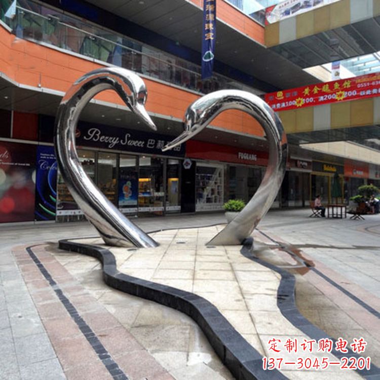廊坊不锈钢天鹅爱情雕塑把浪漫永恒的爱情永久凝固