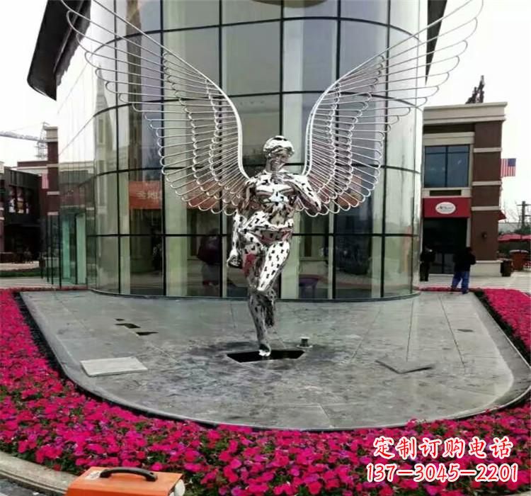 廊坊不锈钢天使雕塑传递着爱的美丽