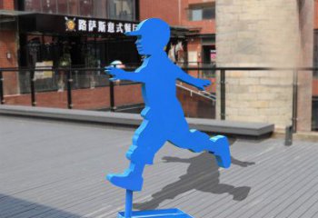 廊坊儿童雕塑不锈钢跑步儿童雕塑