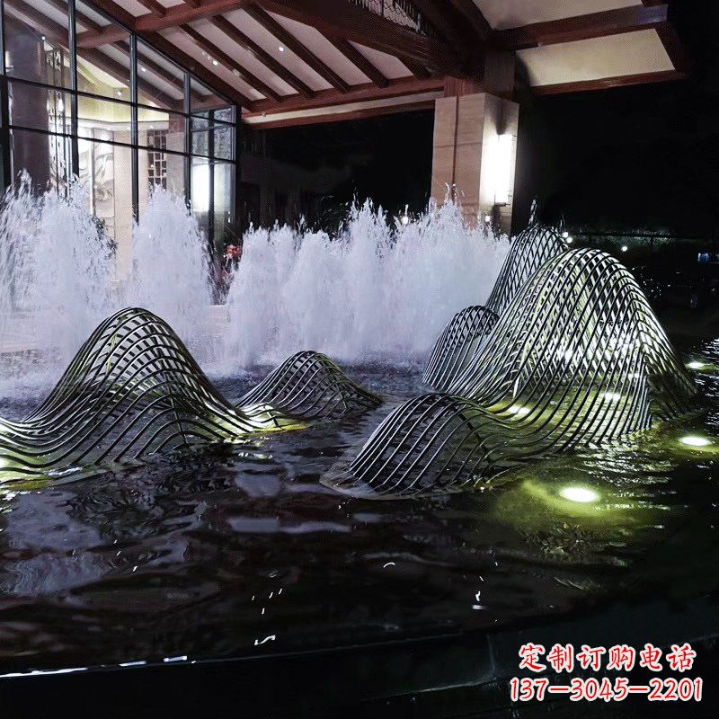 廊坊不锈钢铁艺水景假山精美雕塑艺术