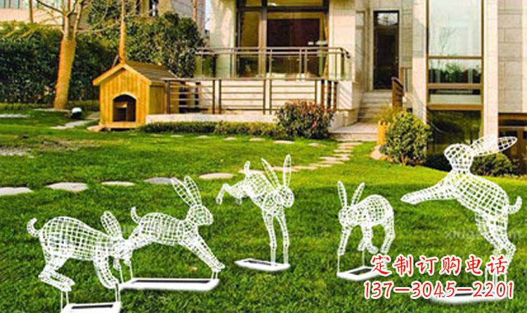 廊坊不锈钢兔子镂空雕塑