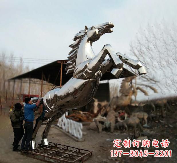 廊坊不锈钢现代动物马雕塑