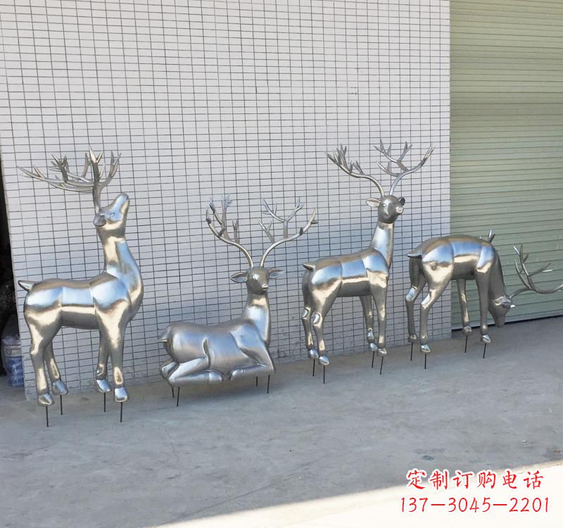 廊坊不锈钢梅花鹿雕塑传承美丽的自然