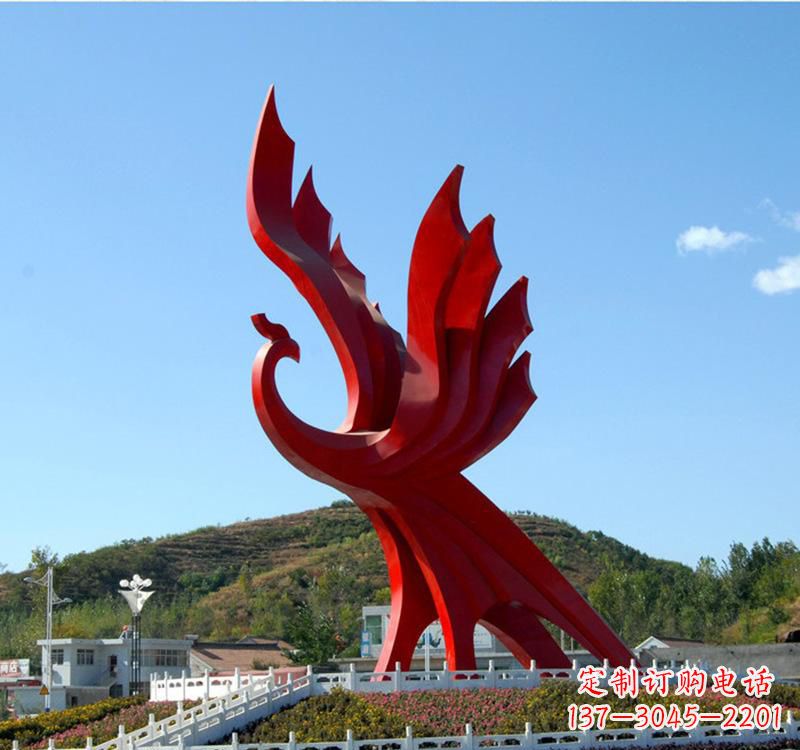 廊坊不锈钢现代凤凰雕塑——给都市带来灵动之美