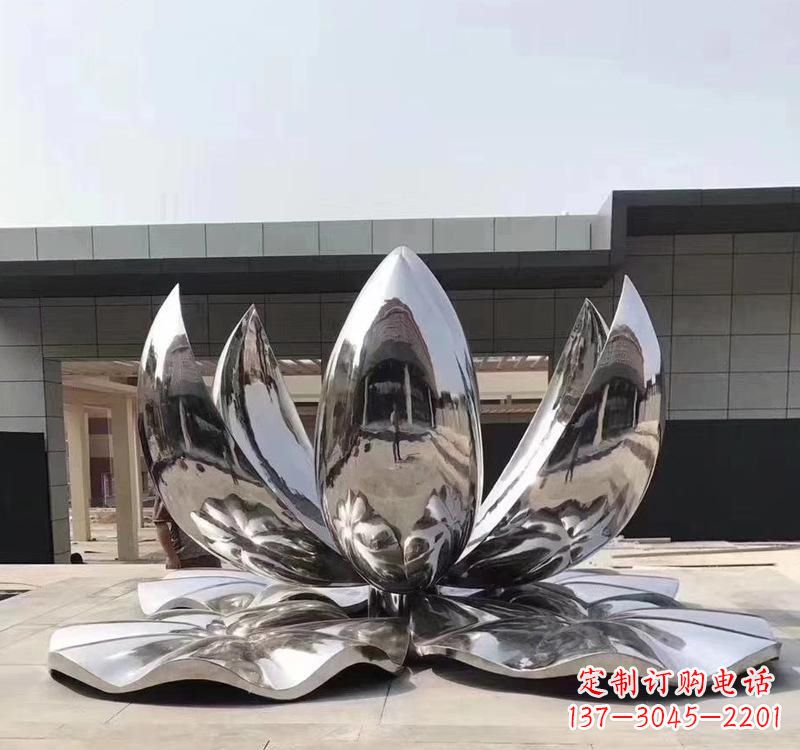 廊坊不锈钢现代镜面荷花雕塑精美绝伦