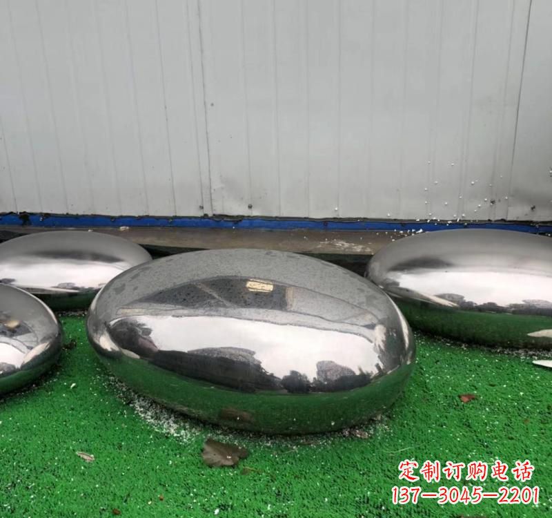廊坊不锈钢现代艺术鹅卵石雕塑