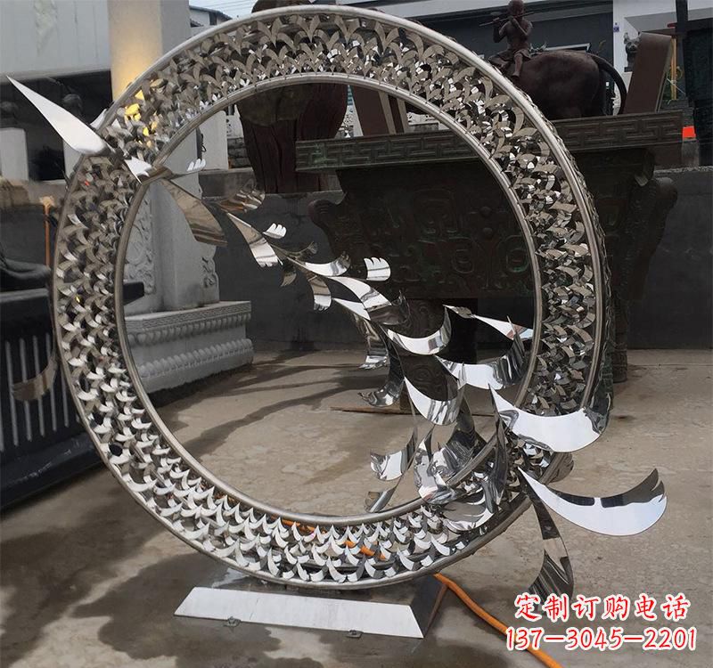 廊坊不锈钢现代圆环雕塑——铸就艺术精粹