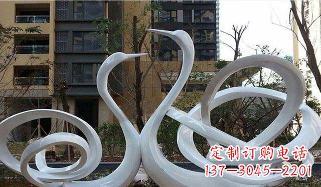 廊坊不锈钢小区美丽的天鹅雕塑