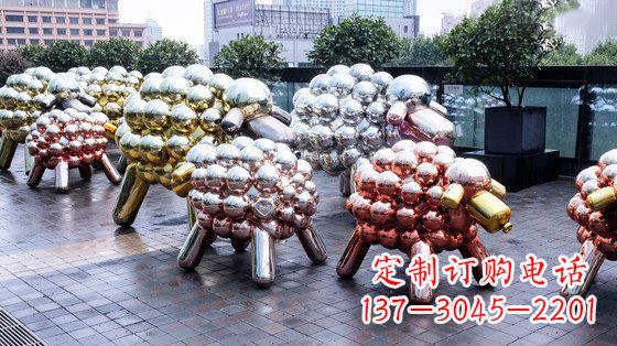 廊坊不锈钢小羊肖恩抽象动物雕塑