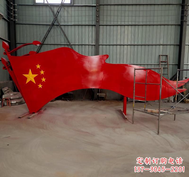 廊坊不锈钢校园党旗雕塑传承红色基因