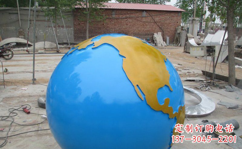 廊坊不锈钢校园地球雕塑象征着全球友好