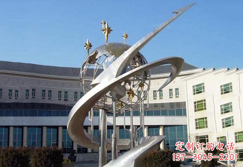 廊坊不锈钢校园地球雕塑——展示地球之美