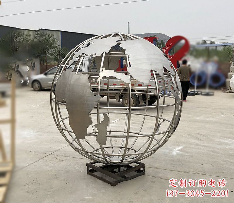 廊坊不锈钢校园地球仪雕塑见证地球美景