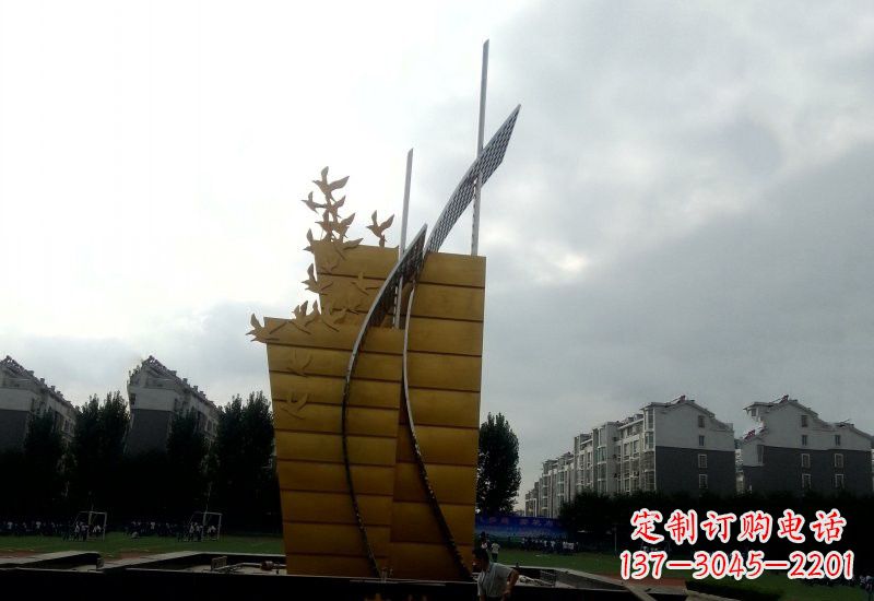 廊坊不锈钢校园帆船雕塑引领新时代
