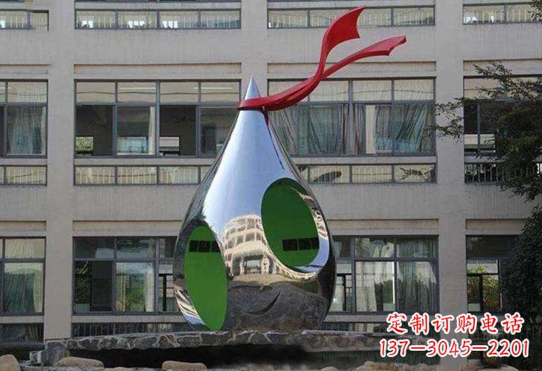 廊坊不锈钢校园水滴雕塑