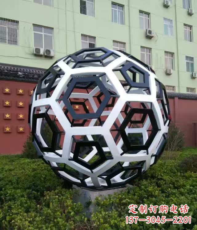 廊坊不锈钢足球雕塑缔造校园新风貌