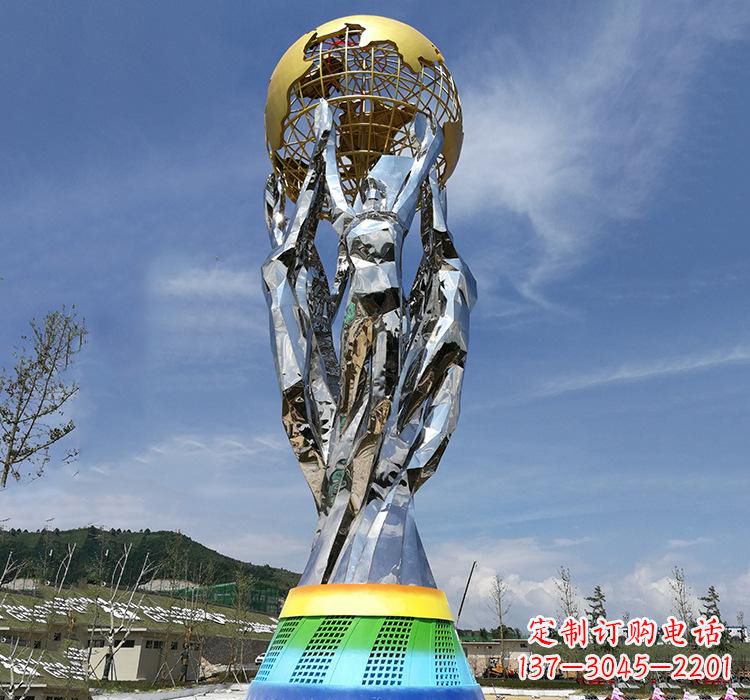 廊坊不锈钢艺术地球仪雕塑精美的艺术装置
