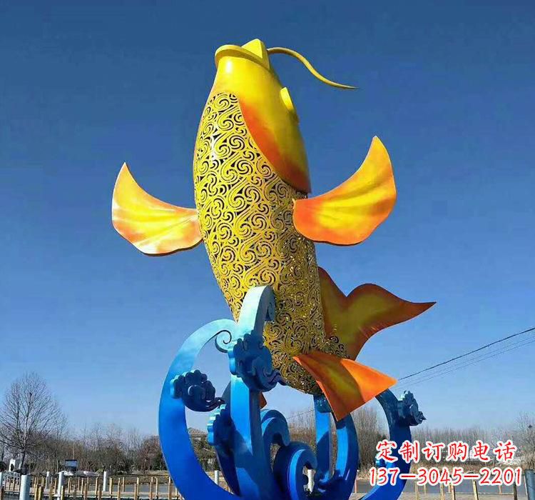 廊坊不锈钢艺术鲤鱼雕塑艺术之美与生活之灵