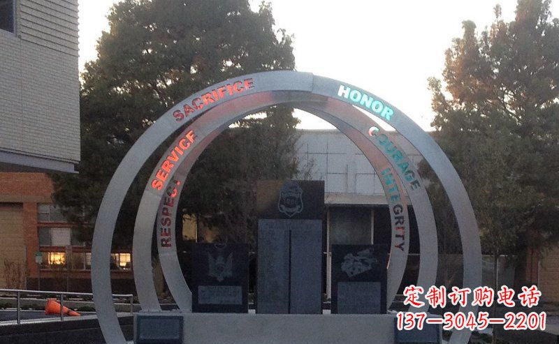 廊坊不锈钢艺术门圆环雕塑——精美绝伦