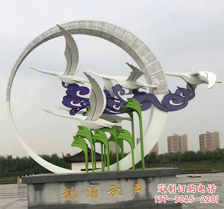 廊坊不锈钢艺术——仙鹤雕塑