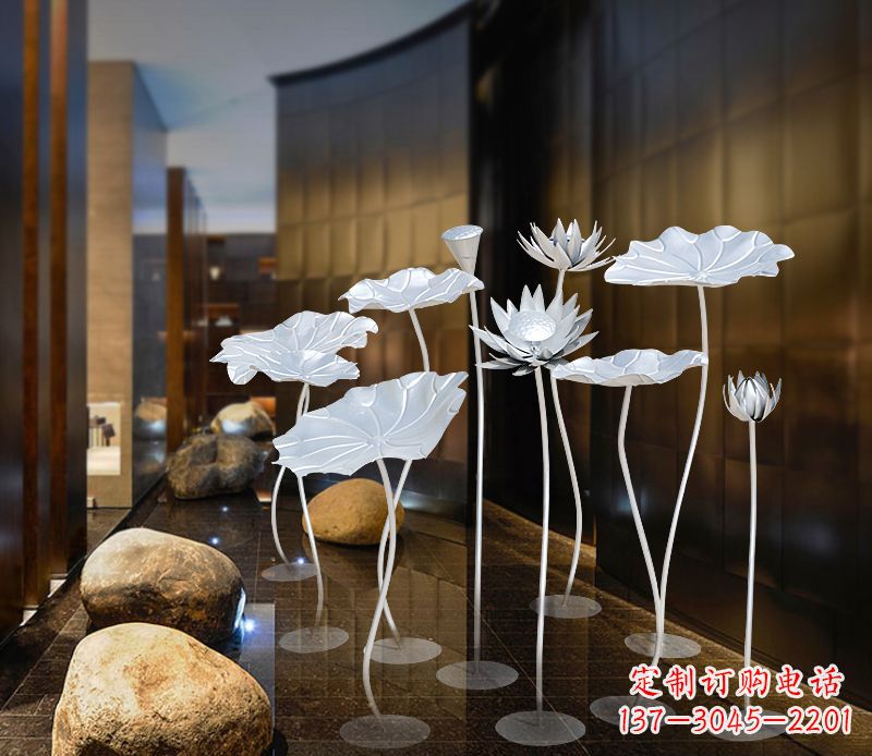 廊坊不锈钢银色荷花雕塑精美外形魅力无限