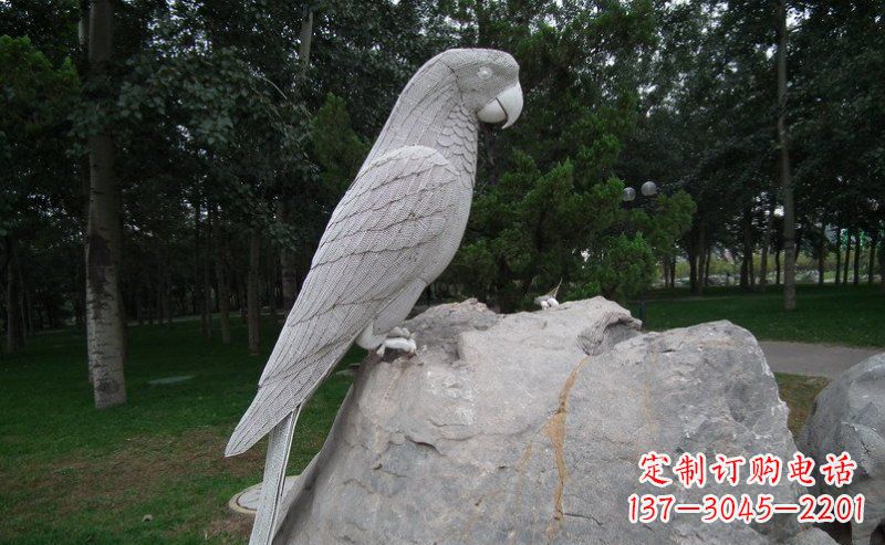 廊坊不锈钢鹦鹉精美的雕塑艺术
