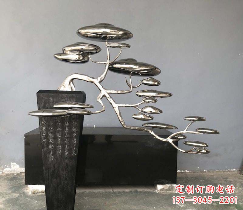 廊坊不锈钢迎客松雕塑雕塑带来的美丽
