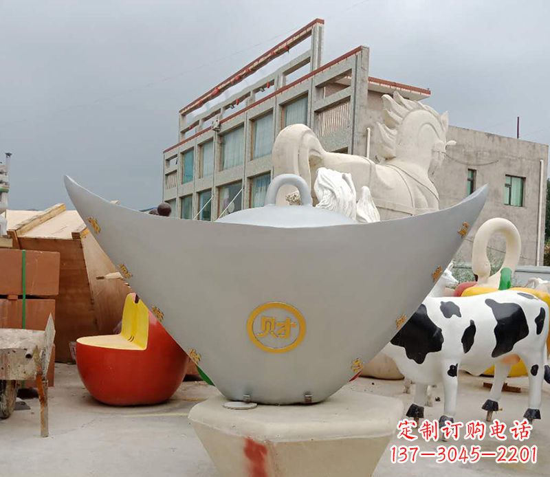 廊坊不锈钢元宝雕塑精美而珍贵