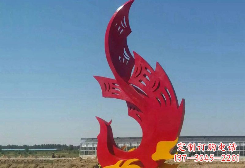廊坊凤凰雕塑传承不锈钢园林艺术