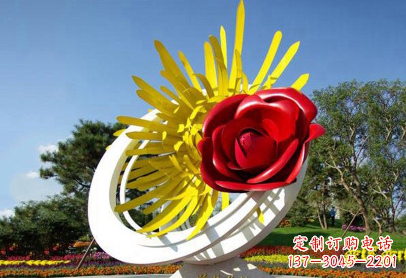 廊坊不锈钢玫瑰花雕塑——给城市景观带来美丽