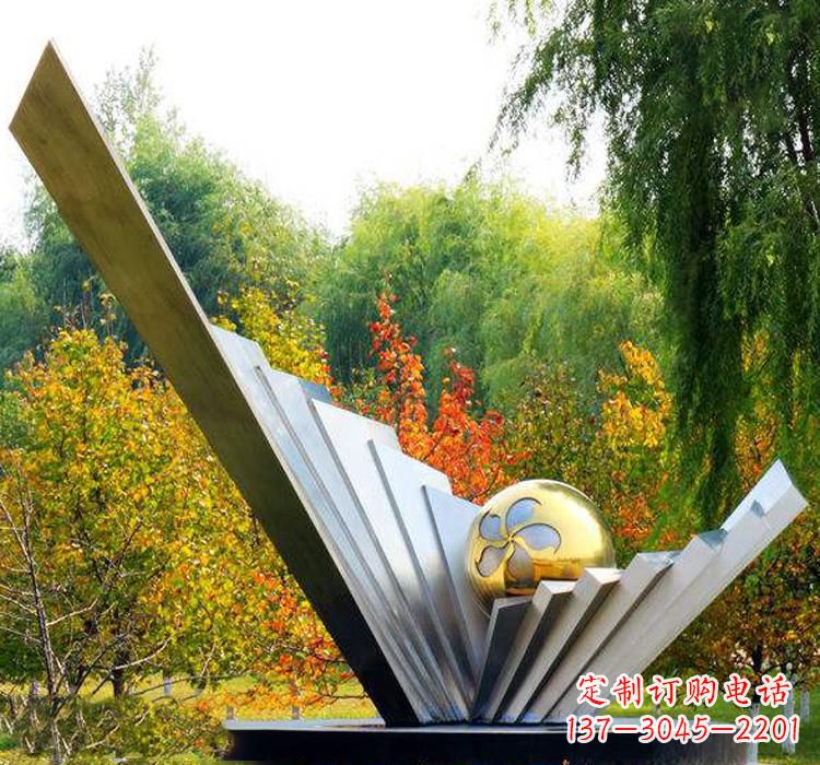 廊坊不锈钢扇贝雕塑美丽的自然景观