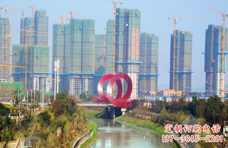 廊坊精美不锈钢圆环雕塑