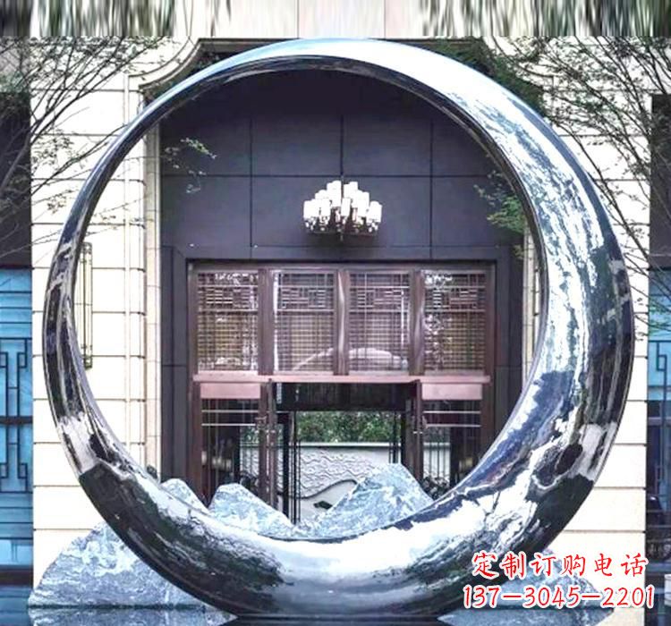 廊坊精美的不锈钢圆环雕塑