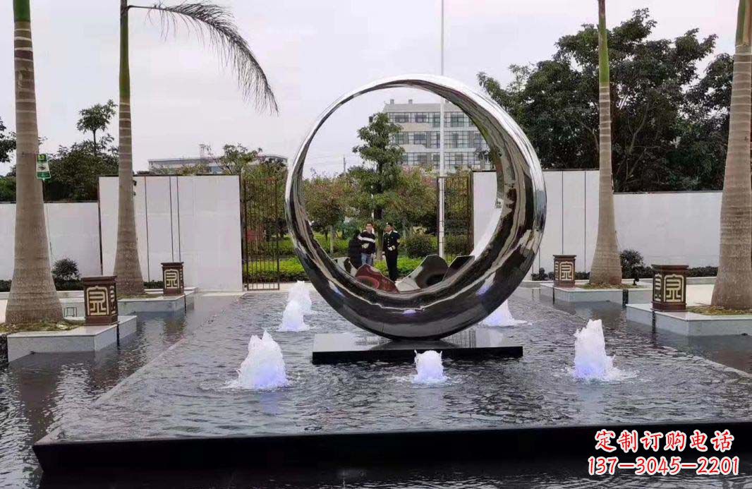 廊坊圆环景观喷泉雕塑视觉与声音的完美结合