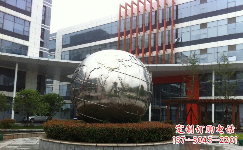 廊坊不锈钢圆球地球雕塑描绘地球的美丽