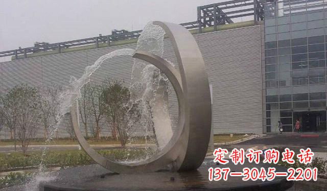 廊坊不锈钢圆形喷泉雕塑美丽的艺术装置