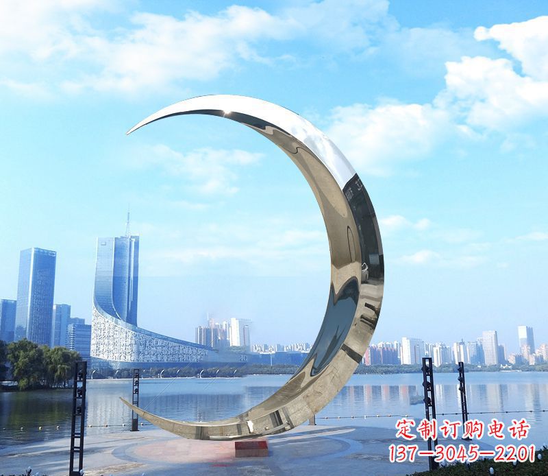 廊坊不锈钢月亮雕塑象征着美丽的月亮