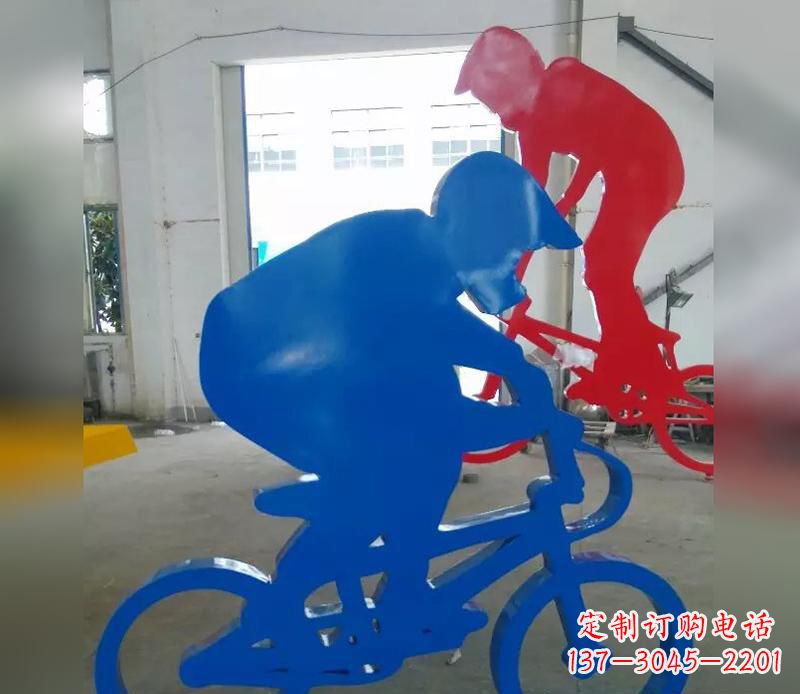 廊坊不锈钢运动骑·精美自行车雕塑