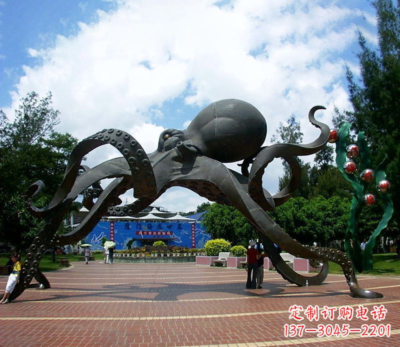 廊坊不锈钢章鱼雕塑精美艺术品