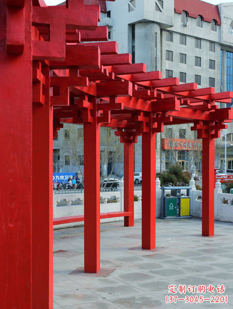 廊坊长廊雕塑描绘城市景观的艺术作品