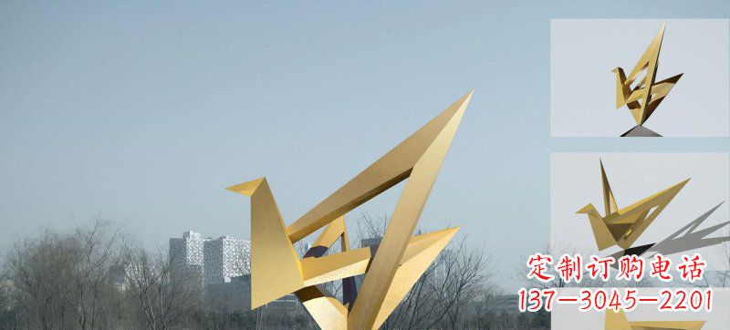 廊坊不锈钢仙鹤雕塑灵动的艺术符号
