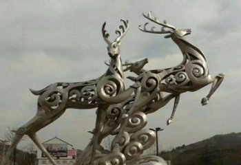 廊坊梅花鹿雕塑——祥云梅花鹿广场的标志