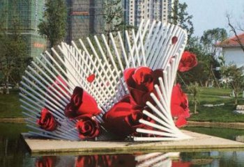廊坊不锈钢玫瑰花雕塑一种精美的艺术品
