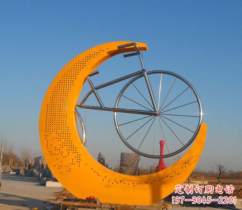 廊坊不锈钢自行车雕塑一次性看到的艺术经典