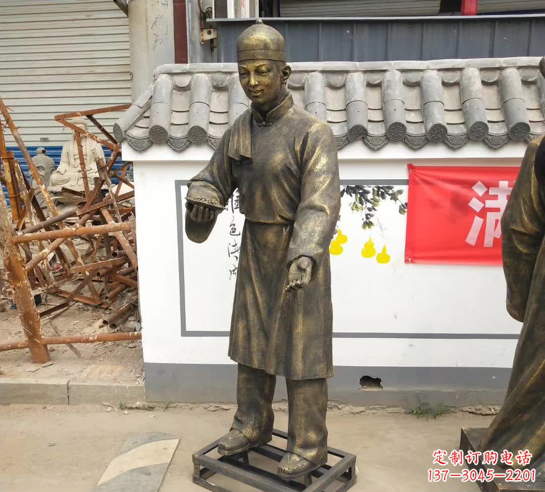 廊坊传承百年店小二铜雕