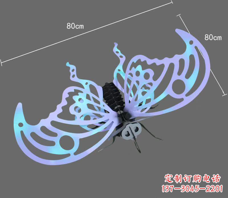 廊坊彩绘不锈钢蝴蝶雕塑宛如梦幻般的艺术之作