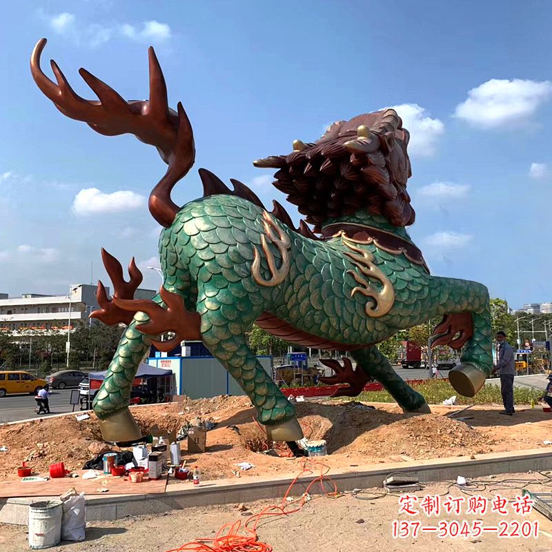 廊坊麒麟雕塑——美丽传说的象征